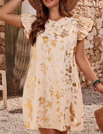 Rochie scurta Emery Rose Curve, crem
