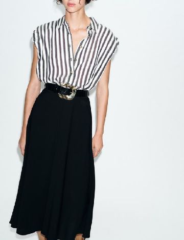 Rochie medie Zara, alb/negru