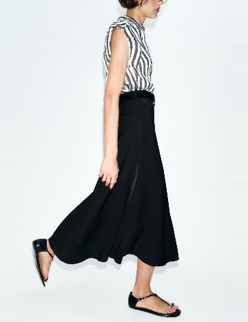 Rochie medie Zara, alb/negru
