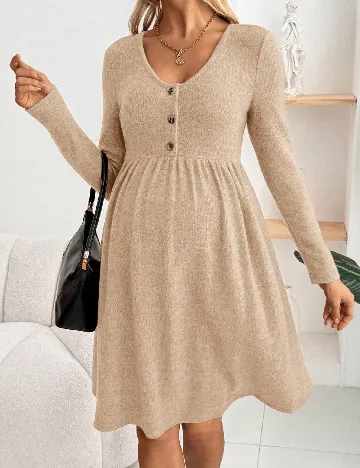 Rochie scurta SHEIN Maternity, maro