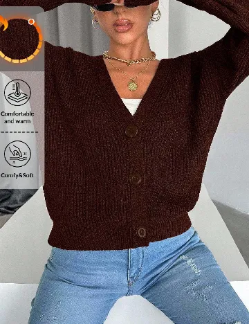 Cardigan SHEIN, maro
