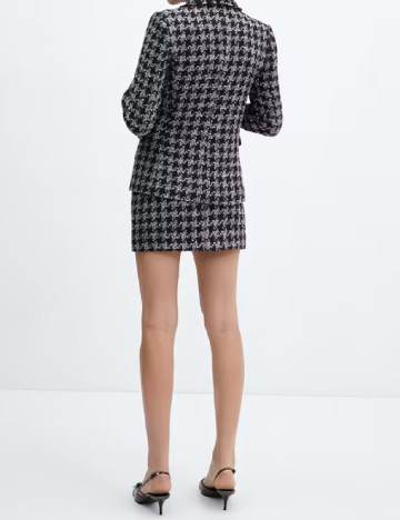 Fusta Mango, negru/gri