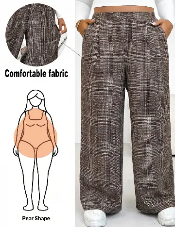 Pantaloni SHEIN CURVE, maro