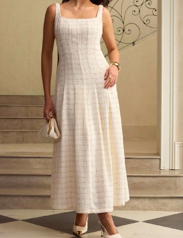 Rochie lunga Zeylah, ecru