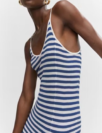 Rochie lunga Mango, alb/albastru