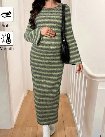 Rochie lunga SHEIN Maternity, verde