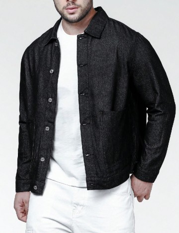 Jacheta SHEIN Plus Size Men, negru