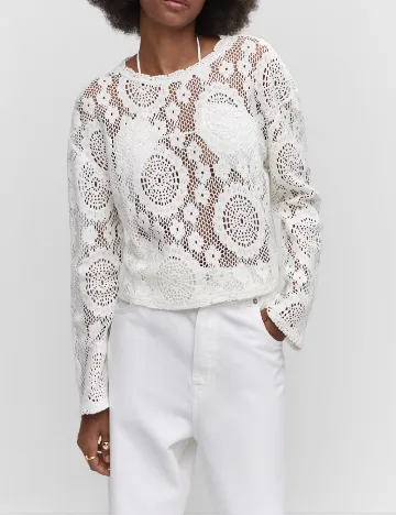 Bluza Mango, alb