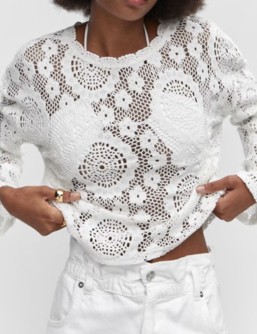 Bluza Mango, alb