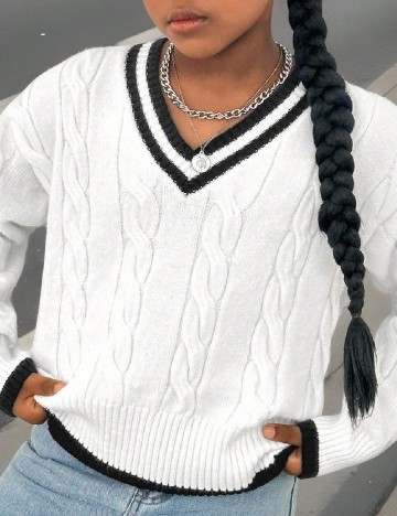 Bluza Shein Kids, alb