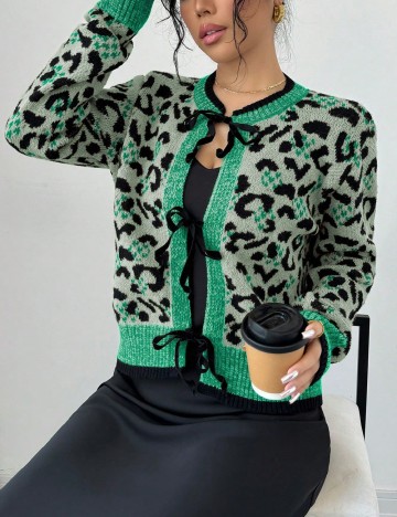 Cardigan SHEIN, verde/negru