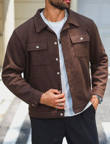 Jacheta SHEIN Plus Size Men, maro