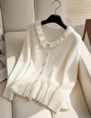 Cardigan SHEIN CURVE, alb