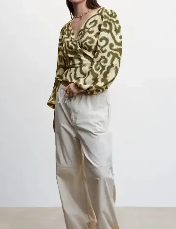 Bluza Mango, verde/cem