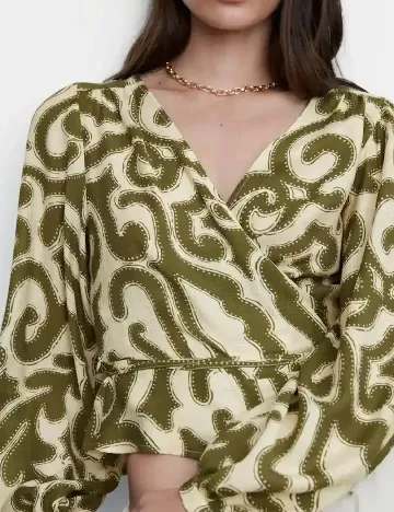 Bluza Mango, verde/cem