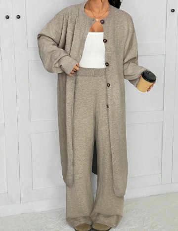 Cardigan SHEIN, maro deschis