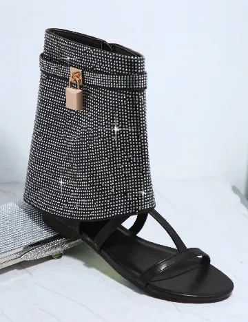 Sandale SHEIN, negru/gri