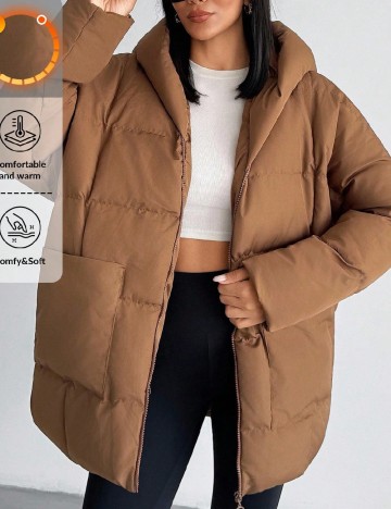 Geaca Oversize SHEIN, maro