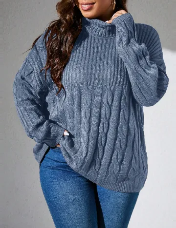 Pulover SHEIN CURVE, albastru