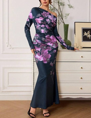 Rochie lunga SHEIN, bleumarin/roz