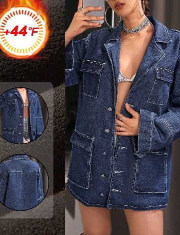 Jacheta Oversize SHEIN, albastru