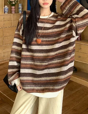 Pulover Oversize Dazy, maro