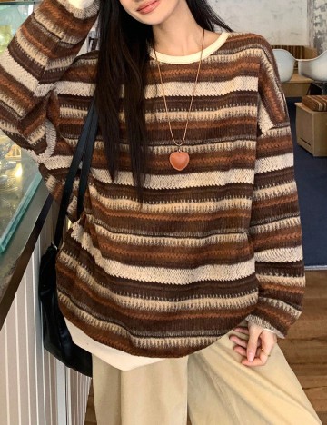 Pulover Oversize Dazy, maro