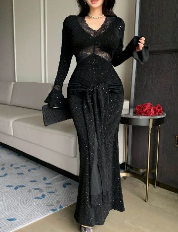 Rochie lunga Dazy, negru