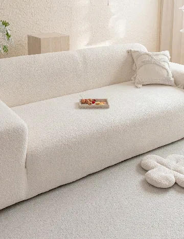 Husa pentru canapea de 2 persoane SHEIN, crem