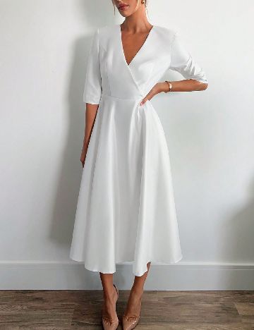 Rochie medie SHEIN, alb