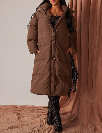 Geaca SHEIN CURVE, maro