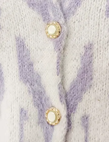 Cardigan Neon Rose, mov/alb
