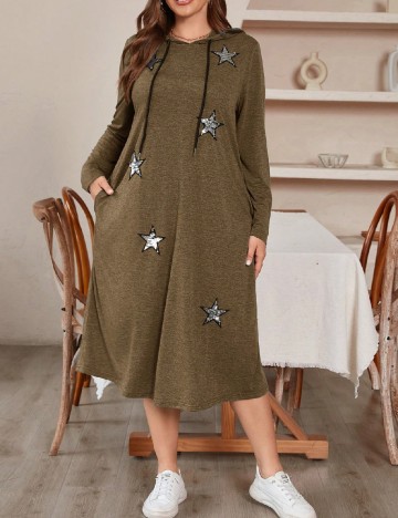 Rochie medie SHEIN CURVE, maro
