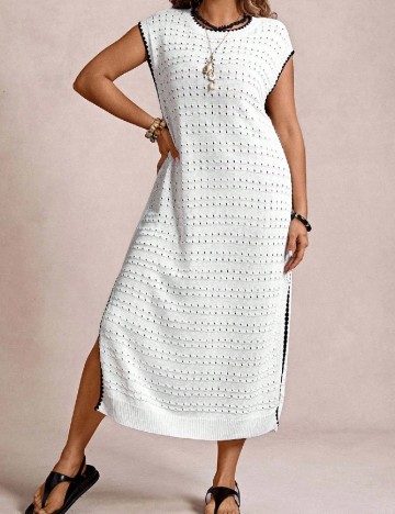 Rochie medie SHEIN CURVE, alb