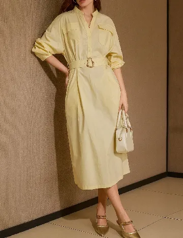 Rochie medie MOTF, galben