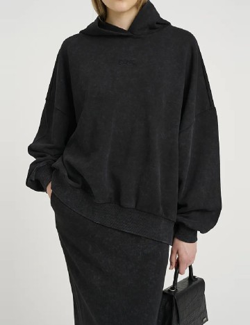 Hanorac Oversize Gestuz, negru