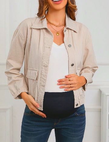 Jacheta SHEIN Maternity, crem