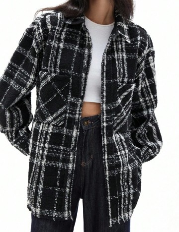 Sacou SHEIN, negru/alb