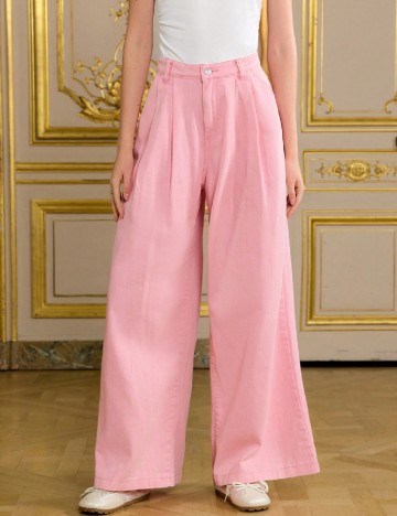 Pantaloni SHEIN, roz