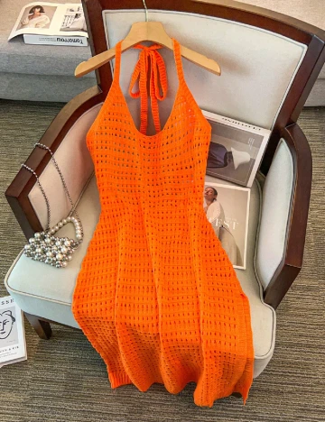 Rochie de plaja SHEIN CURVE, portocaliu