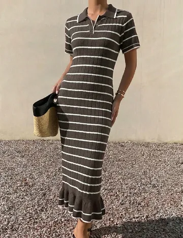 Rochie lunga Dazy, maro