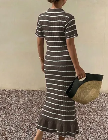 Rochie lunga Dazy, maro