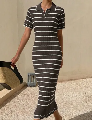Rochie lunga Dazy, maro