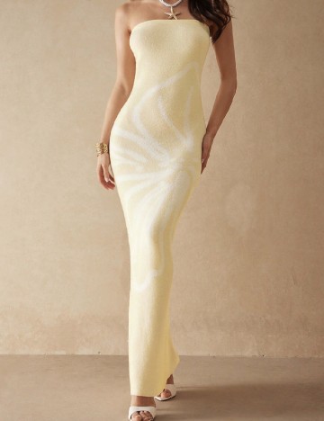 Rochie lunga SHEIN, crem