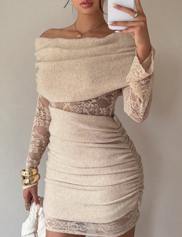 Rochie scurta SHEIN, crem
