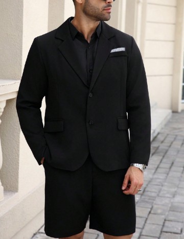 Costum SHEIN Plus Size Men, negru