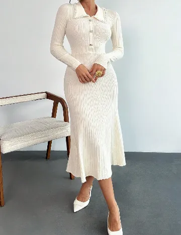 Rochie medie SHEIN, ecru