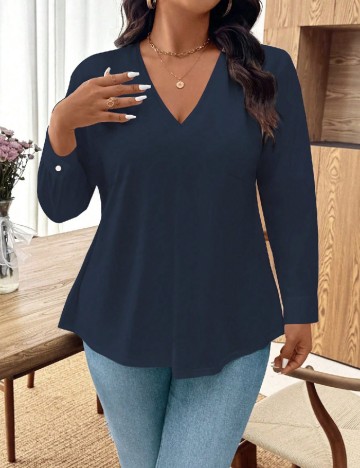 Bluza SHEIN CURVE, albastru