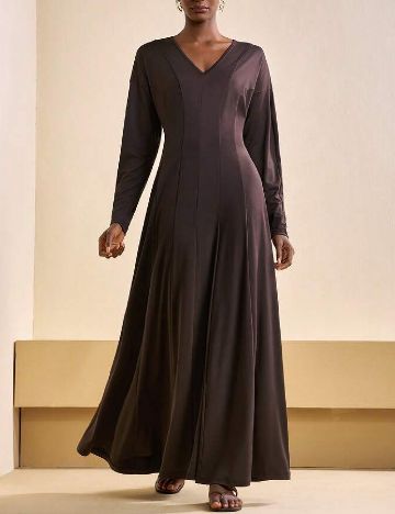 Rochie lunga SHEIN, maro inchis