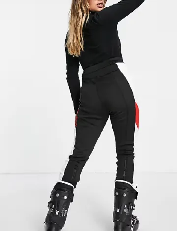 Pantaloni de ski Threadbare, negru/alb
